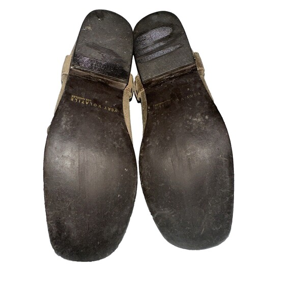 Very Volatile Boots Womens 8.5 Harness Strap Slip On Suede Wood Heel BoHo Casual - Picture 14 of 16